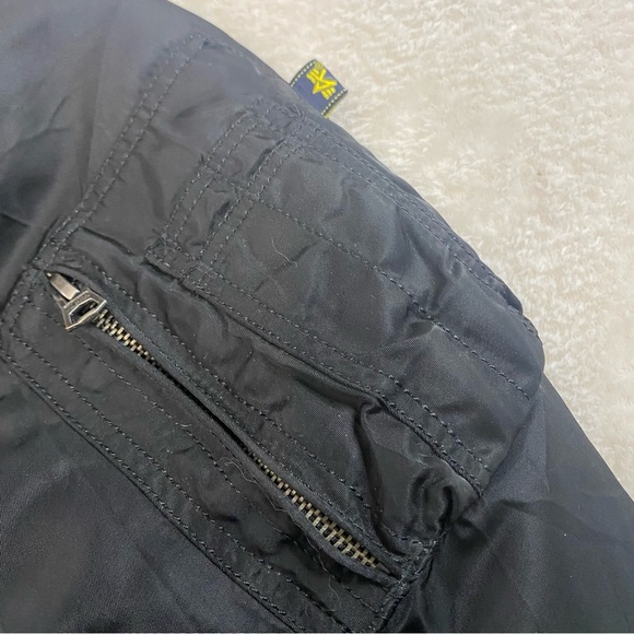 Alpha Industries MA-1 Flight Bomber Jacket Mens XXL Black D-Tec Hooded Spellout - Picture 5 of 14